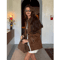 Womens Dark Brown Suede Coat Single Breasted High Street Autumn Jacket 2