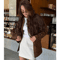 Womens Dark Brown Suede Coat Single Breasted High Street Autumn Jacket 5