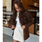Womens Dark Brown Suede Coat Single Breasted High Street Autumn Jacket 5