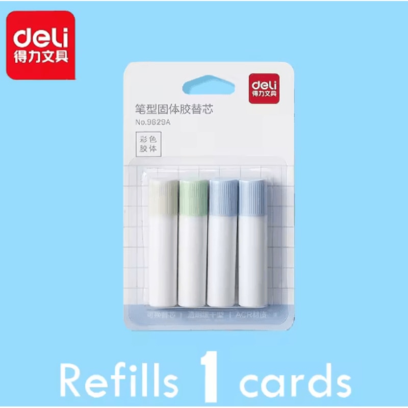 Deli Refillable Glue Stick Quick Dry NonToxic Washable Adhesive 1