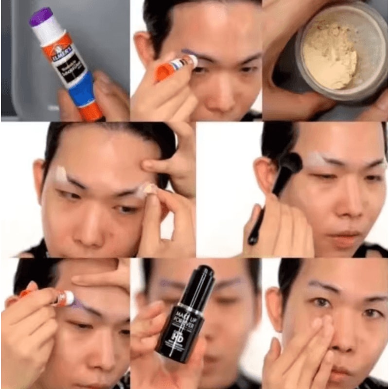 Color Changing Washable Glue Stick Transparent Craft Eyebrow Styling Essential 5