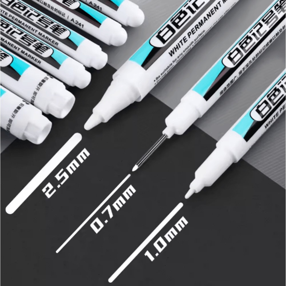 Precision White Oil Marker Waterproof Fine Tip Permanent Paint Pen 0