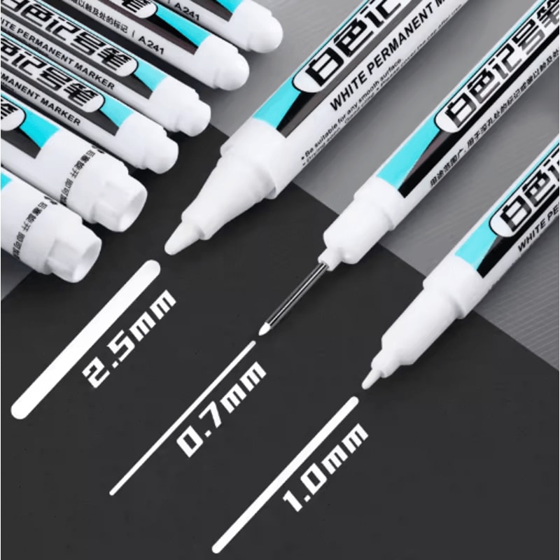 Precision White Oil Marker Waterproof Fine Tip Permanent Paint Pen 0