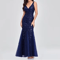 Elegant V Neck Sequin Dress Sleeveless Socialite Summer Evening Gown 0