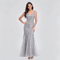 Elegant V Neck Sequin Dress Sleeveless Socialite Summer Evening Gown 1