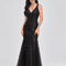 Elegant V Neck Sequin Dress Sleeveless Socialite Summer Evening Gown 2