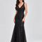 Elegant V Neck Sequin Dress Sleeveless Socialite Summer Evening Gown 2