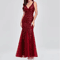Elegant V Neck Sequin Dress Sleeveless Socialite Summer Evening Gown 4