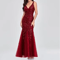 Elegant V Neck Sequin Dress Sleeveless Socialite Summer Evening Gown 4