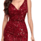 Elegant V Neck Sequin Dress Sleeveless Socialite Summer Evening Gown 6