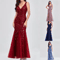Elegant V Neck Sequin Dress Sleeveless Socialite Summer Evening Gown 7