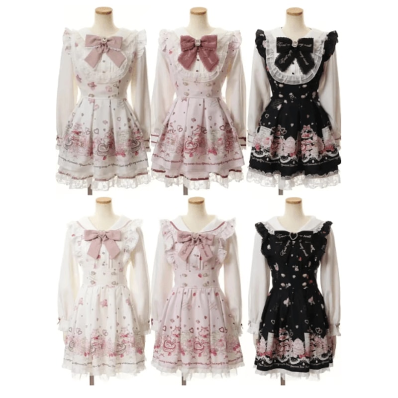 Harajuku Kawaii Plaid Dress Slim Fit Bow Lolita Long Sleeve Dress 15