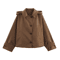 Modern Hooded Trench Coat Short Lapel Single Breasted Autumn Jacket 0
