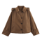 Modern Hooded Trench Coat Short Lapel Single Breasted Autumn Jacket 0
