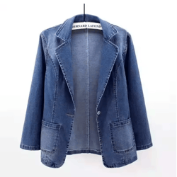 slim fit women denim jacket casual spring autumn outerwear
