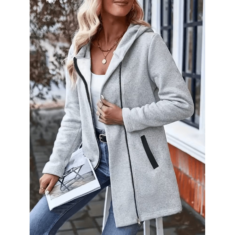 Comfort Fit Oversized Hooded Jacket Loose Casual All Season Outerwear 3