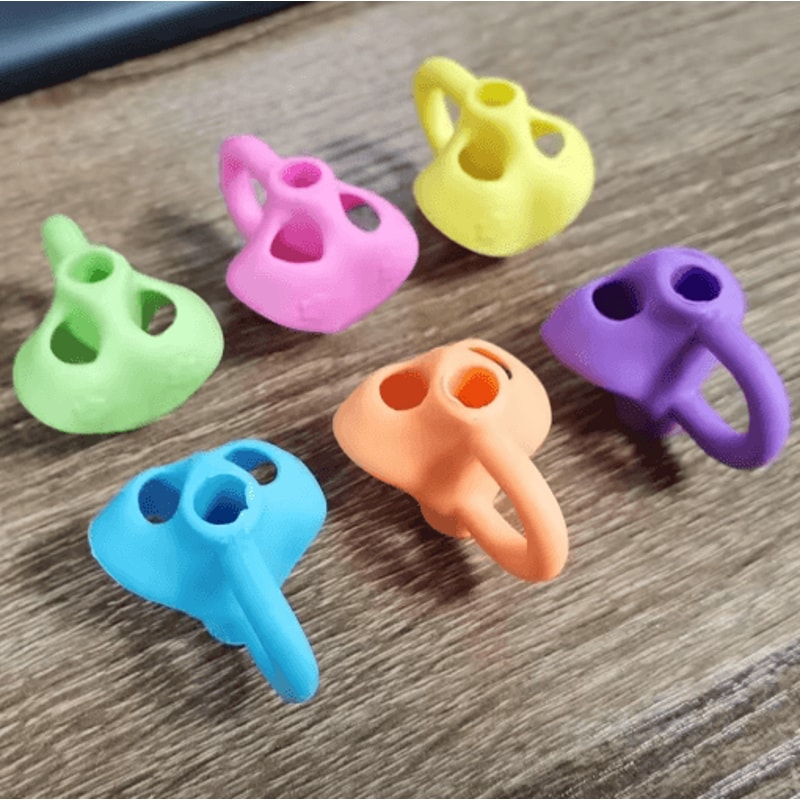 Ergonomic Silicone Pen Grip Three Finger Writing Posture Corrector 10pcs 2