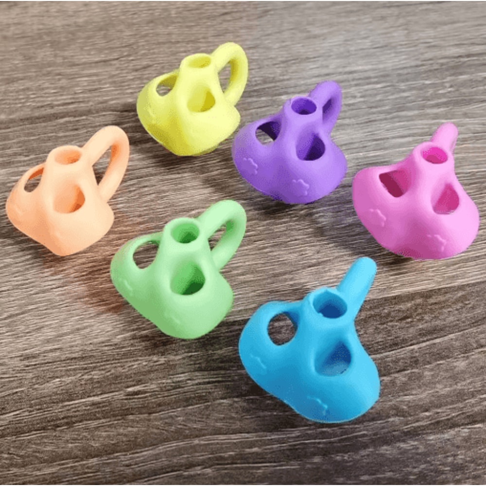 Ergonomic Silicone Pen Grip Three Finger Writing Posture Corrector 10pcs 6