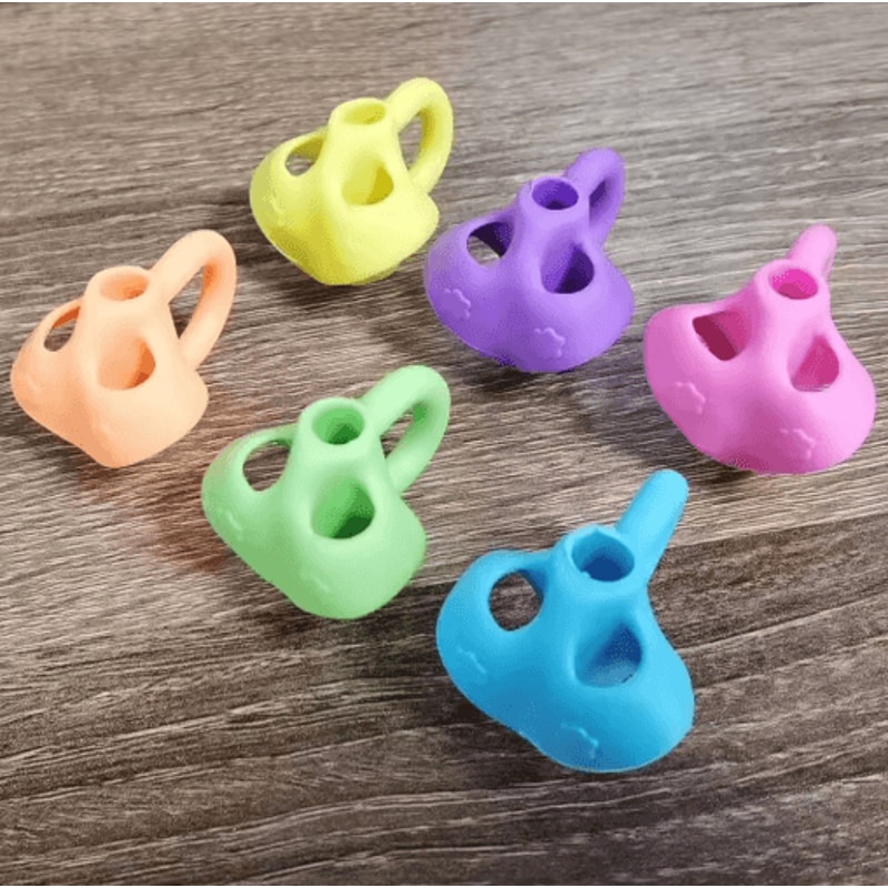 Ergonomic Silicone Pen Grip Three Finger Writing Posture Corrector 10pcs 6