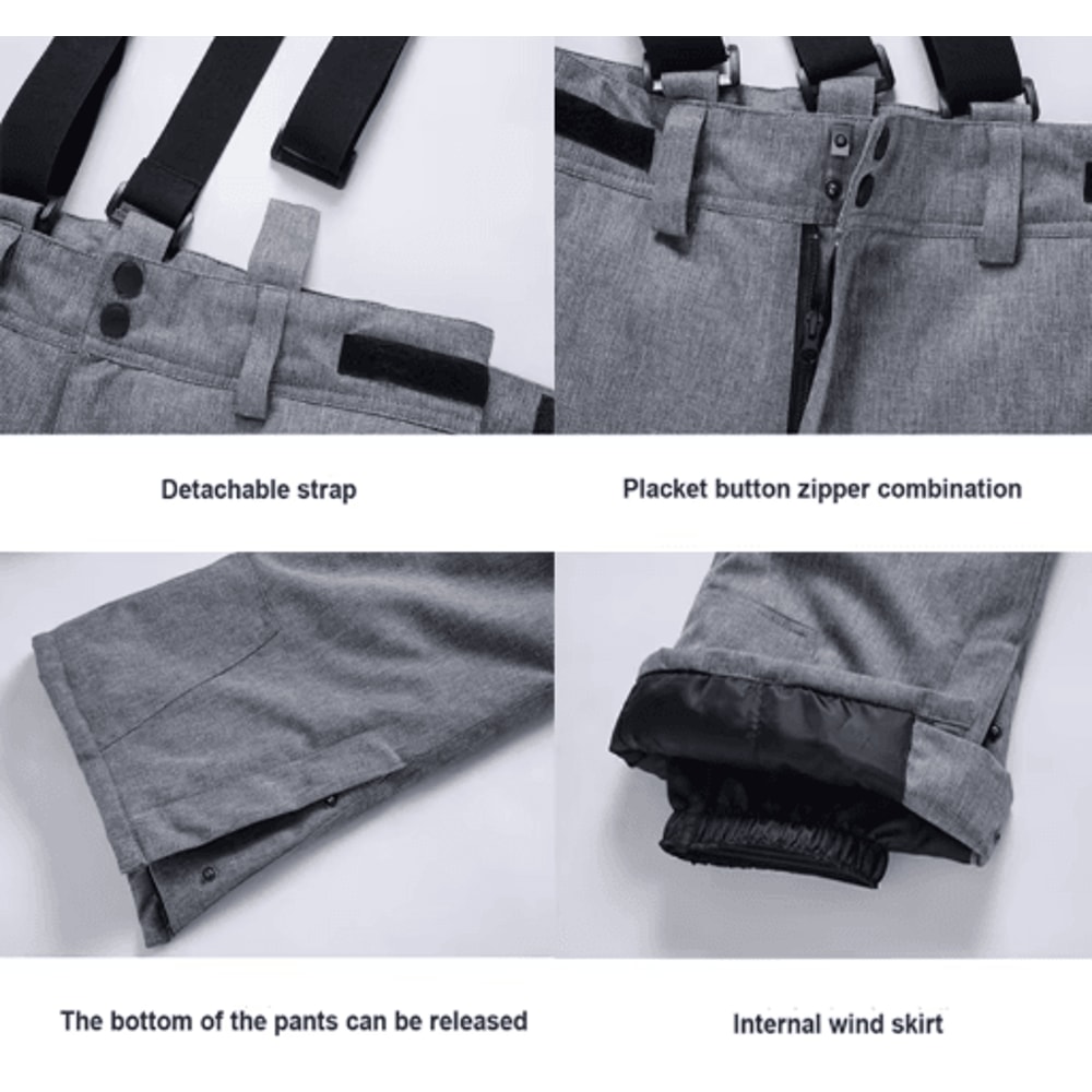 All Terrain Snowboard Pants Waterproof Windproof Suspenders Ski Trousers 10