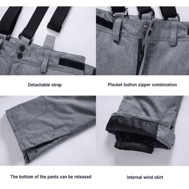 All Terrain Snowboard Pants Waterproof Windproof Suspenders Ski Trousers 10