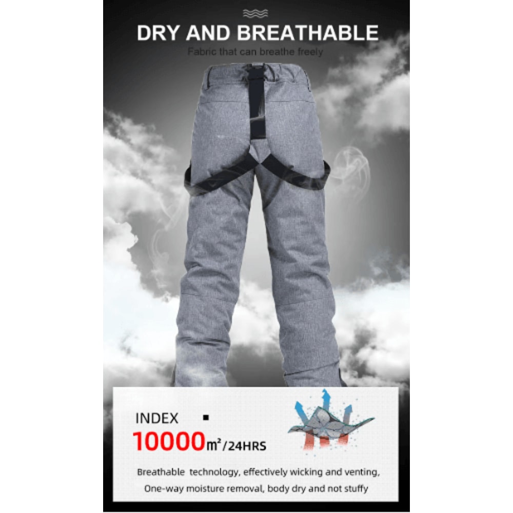 All Terrain Snowboard Pants Waterproof Windproof Suspenders Ski Trousers 11