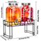 Elegant Glass Drink Dispenser Set 1 Gallon Beverage Dispenser With Stand Steel Faucet 2 Pack 6