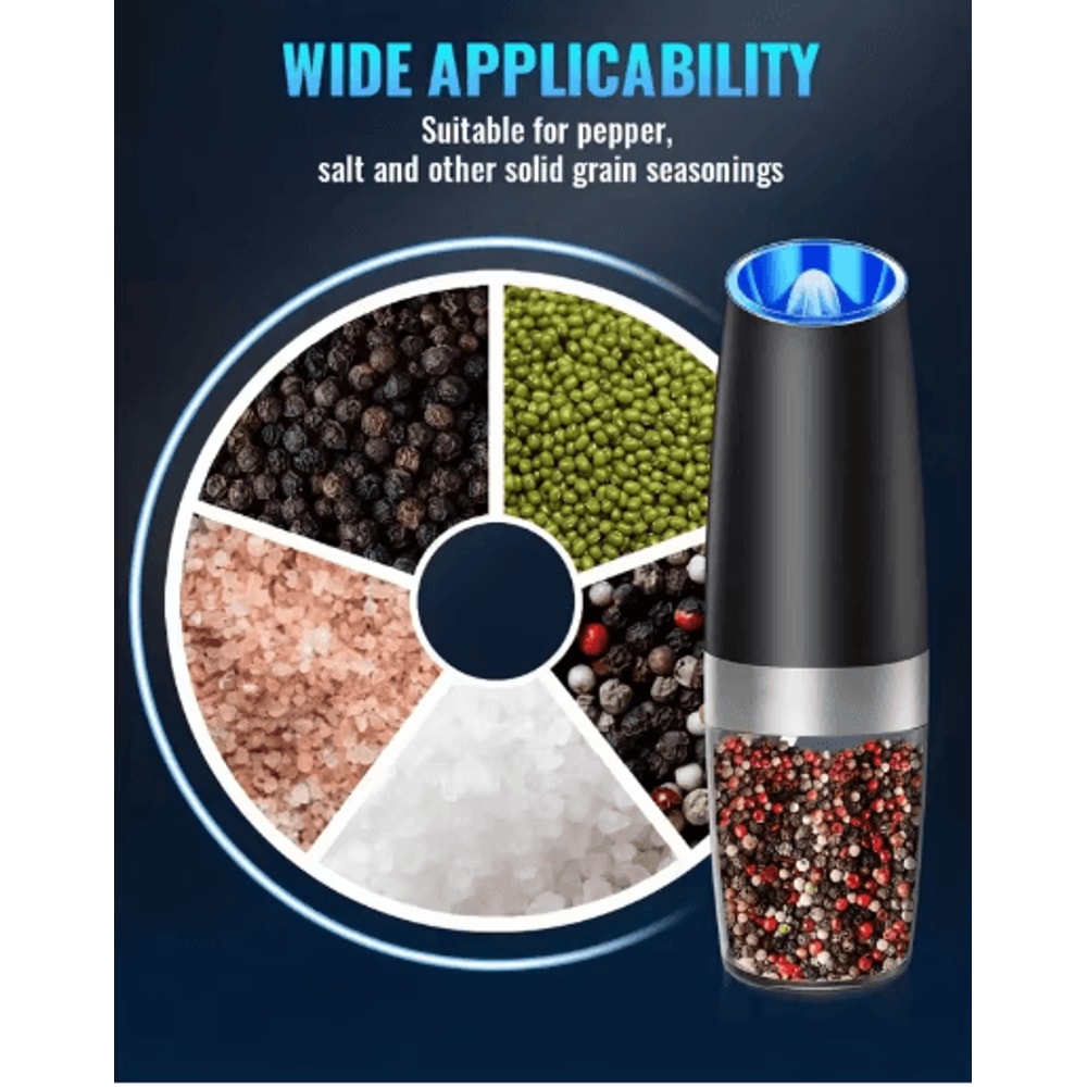 Smart Electric Salt And Pepper Grinder Gravity Automatic Adjustable Spice Mill 4