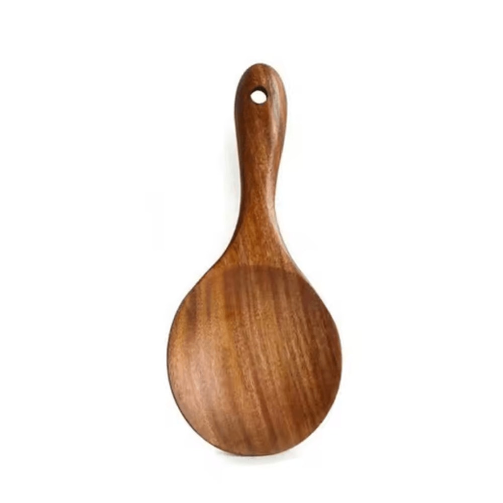 Classic Wooden Rice Spoon Non Stick Rice Paddle Serving Scoop 0