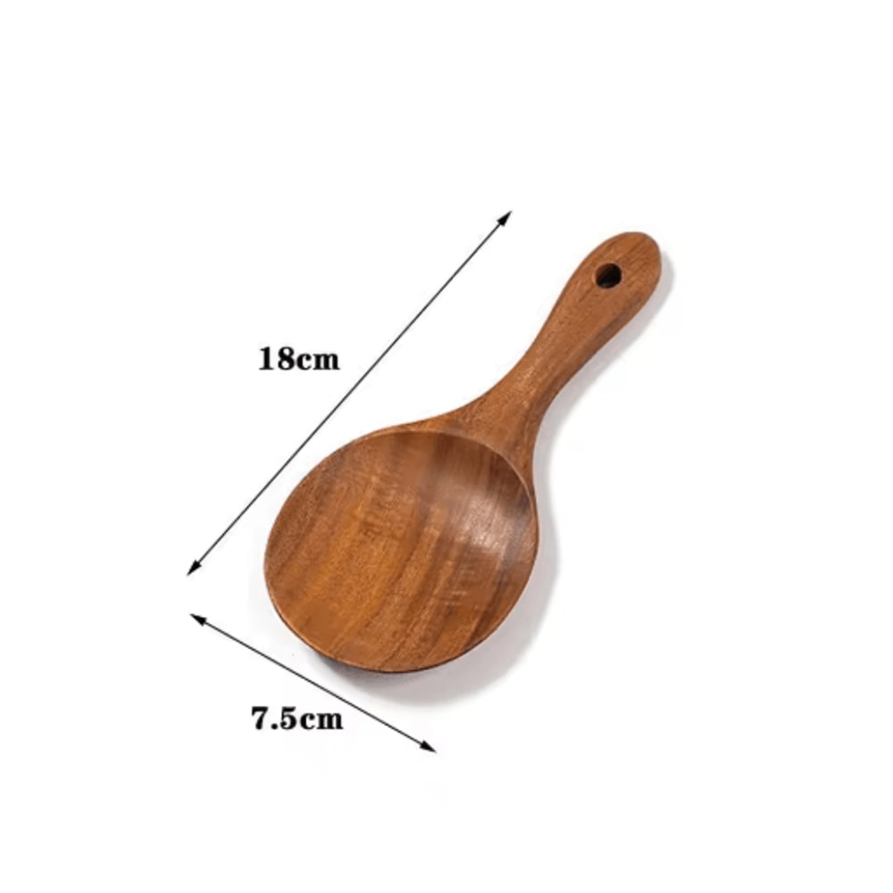 Classic Wooden Rice Spoon Non Stick Rice Paddle Serving Scoop 1