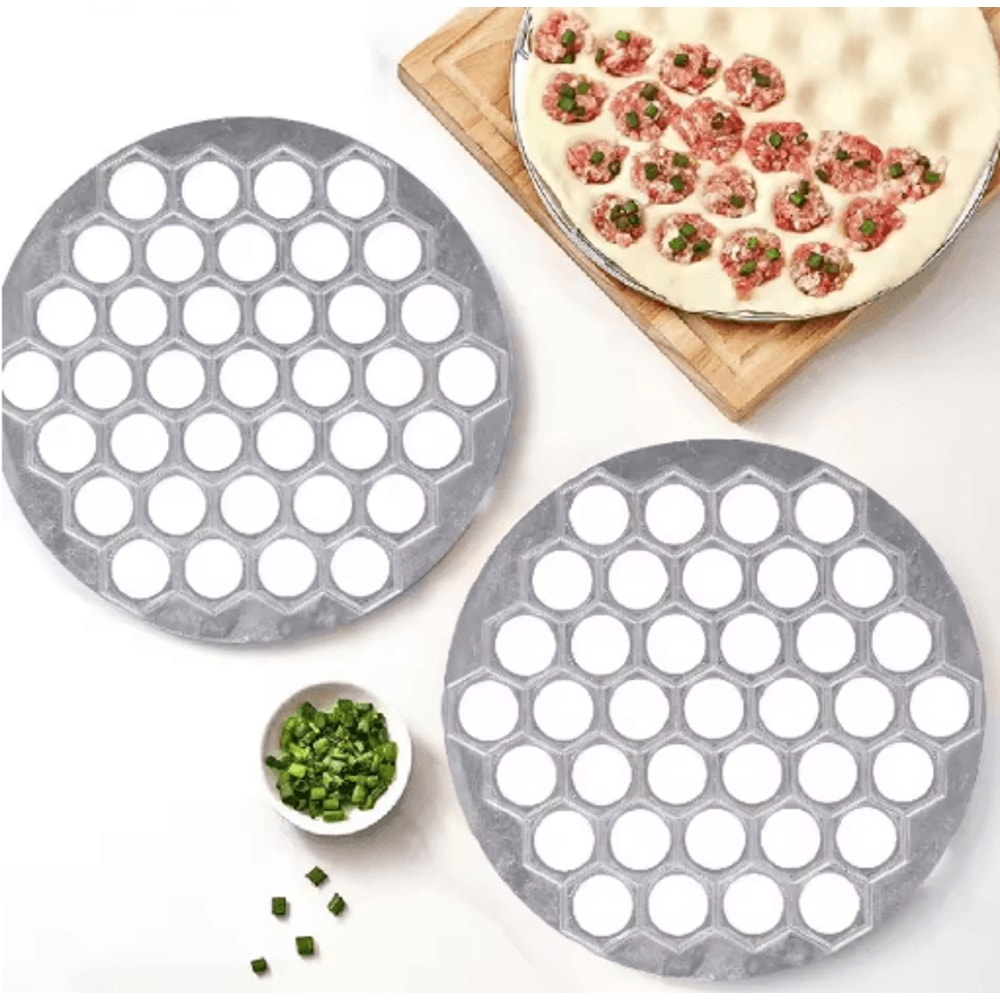 37 Hole Dumpling Maker Mold Aluminum Pelmeni Ravioli Press Tray 1