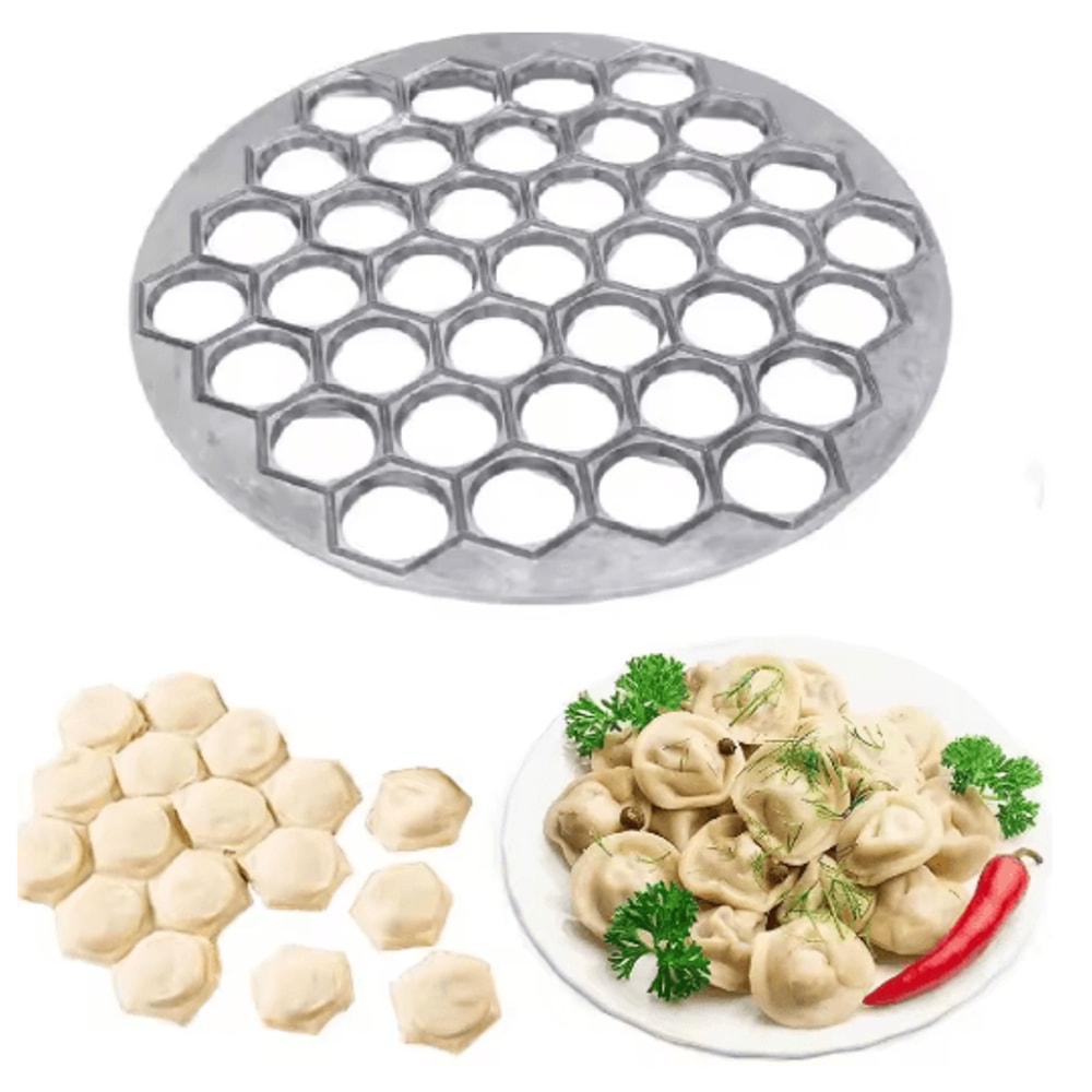 37 Hole Dumpling Maker Mold Aluminum Pelmeni Ravioli Press Tray 6