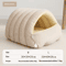 CozyNest Plush Cat Bed Warm Enclosed Cat House For Winter Comfort 2