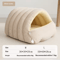 CozyNest Plush Cat Bed Warm Enclosed Cat House For Winter Comfort 2