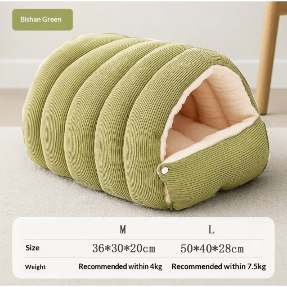 CozyNest Plush Cat Bed Warm Enclosed Cat House For Winter Comfort 3
