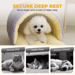 cozynest plush cat bed warm enclosed cat house for winter comfort