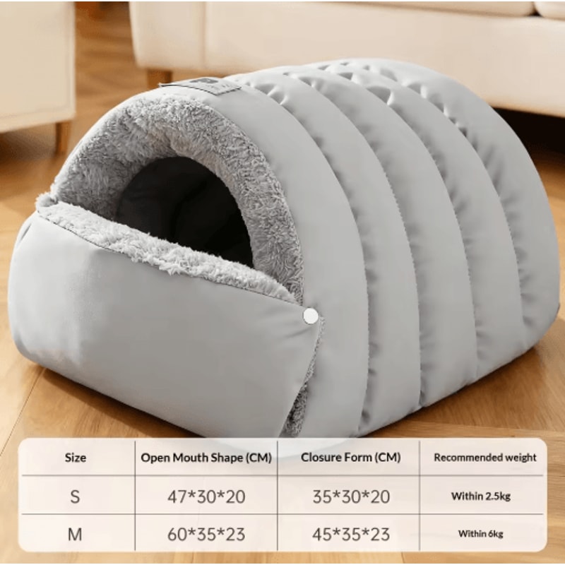 CozyShield Cat Cave Bed SemiEnclosed Warm AntiAnxiety Cat House 2