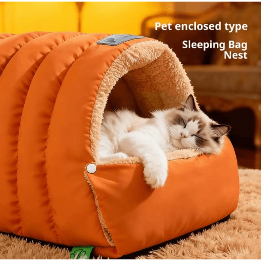 CozyShield Cat Cave Bed SemiEnclosed Warm AntiAnxiety Cat House 6