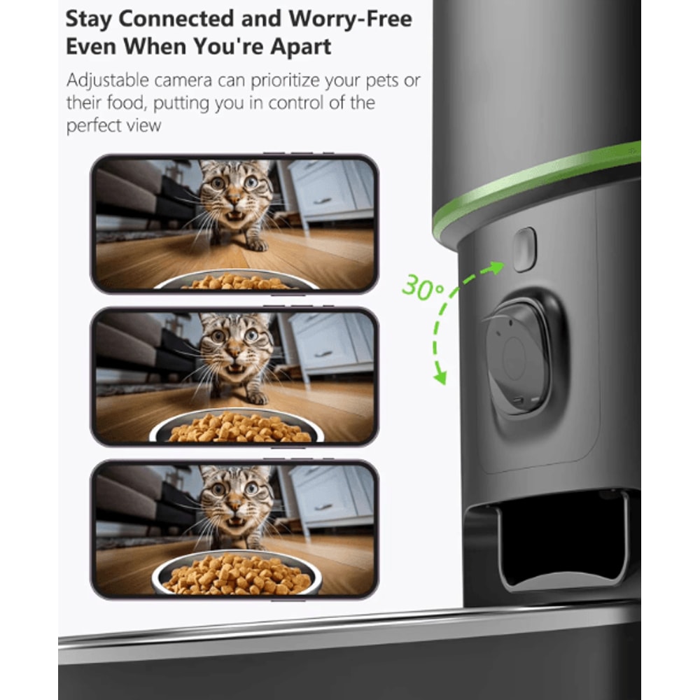 Automatic Cat Feeder Camera Pet Smart Cat Food Kibble Dispenser 24G5GWiFi Tuya APP Control Auto Fee 5
