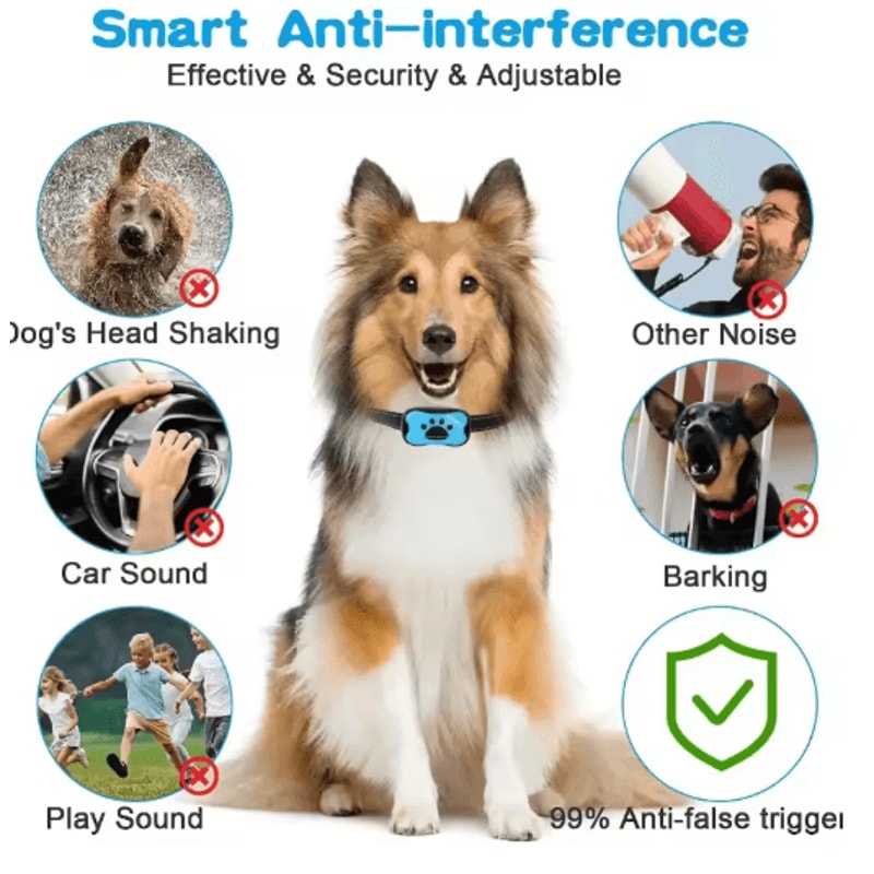 SmartCalm Anti Barking Collar Ultrasonic Rechargeable Dog Training Device 8