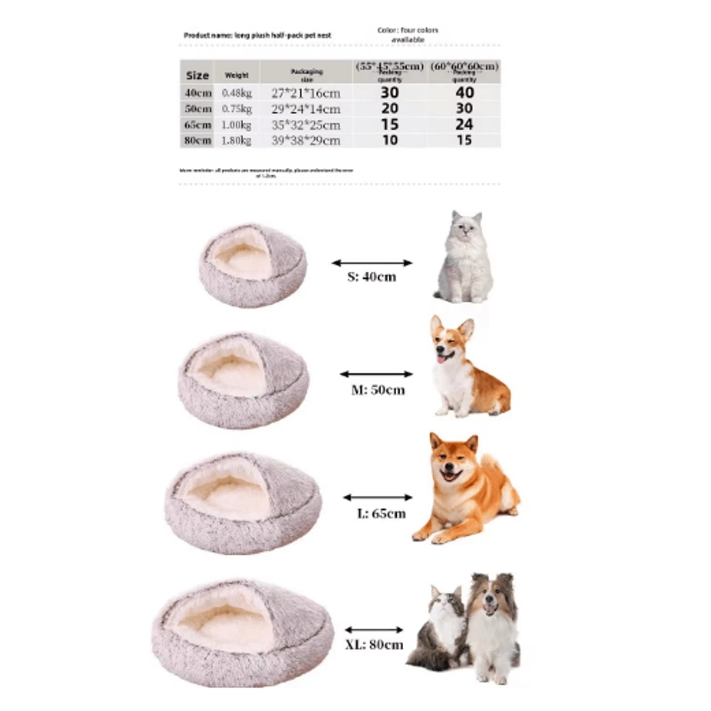 CozyShell Plush Pet Bed SemiEnclosed Warm Cat Nest For Winter Comfort 9