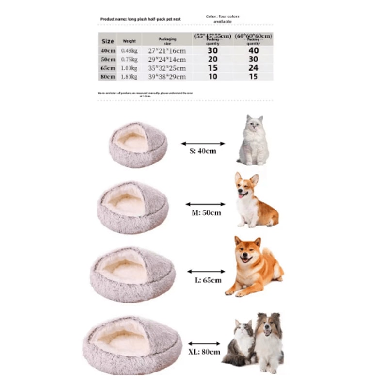 CozyShell Plush Pet Bed SemiEnclosed Warm Cat Nest For Winter Comfort 9