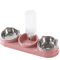 3in1 Triple Cat Bowl 15 Tilted Food Water Feeding Station 1