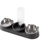 3in1 Triple Cat Bowl 15 Tilted Food Water Feeding Station 2