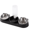 3in1 Triple Cat Bowl 15 Tilted Food Water Feeding Station 4