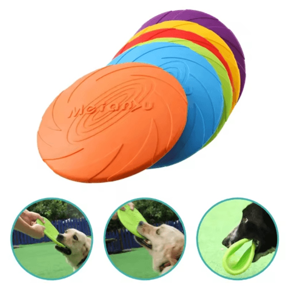 Durable Silicone Dog Flying Disc BiteResistant Outdoor Training Toy 0