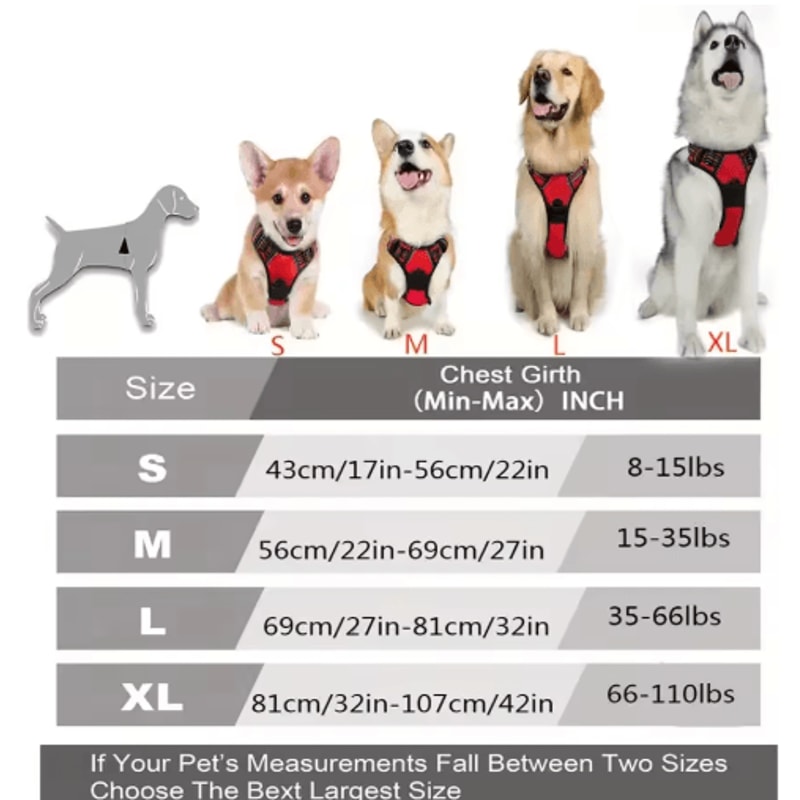 No Pull Front Clip Dog Harness Heavy Duty Reflective Control Vest 5