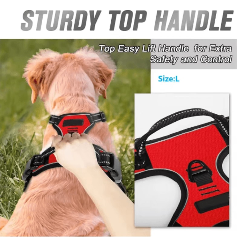 No Pull Front Clip Dog Harness Heavy Duty Reflective Control Vest 7