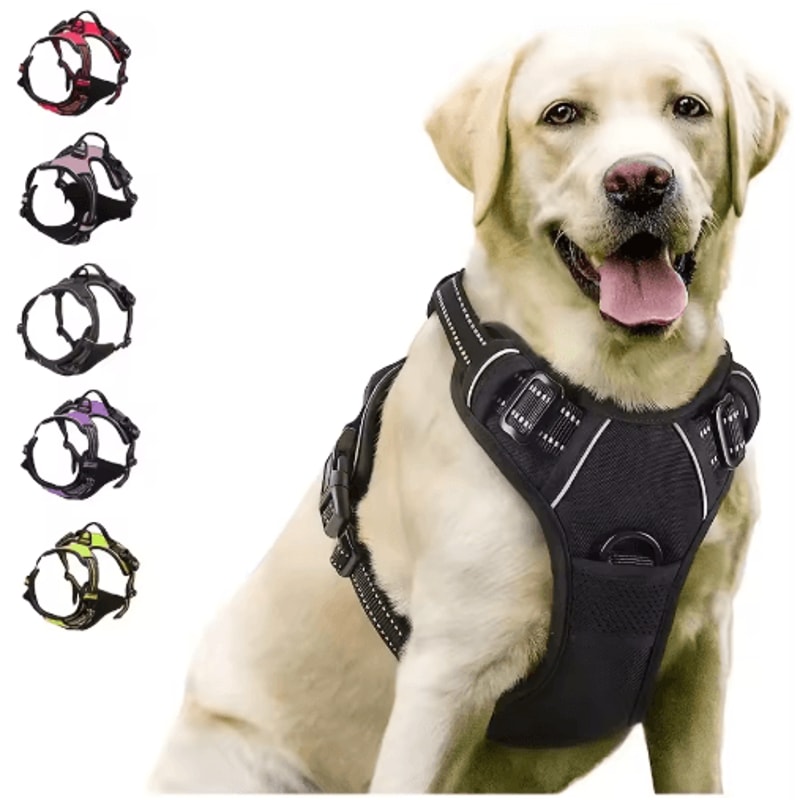 No Pull Front Clip Dog Harness Heavy Duty Reflective Control Vest 0