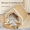 Warm Winter Cat House With Sisal Scratcher SemiEnclosed Cozy Nest 3